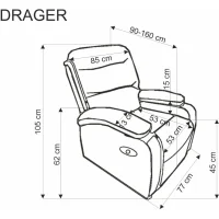 Кресло HALMAR DRAGER раскладное, бежевый