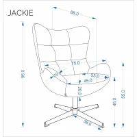 Кресло HALMAR JACKIE темно-бежевый/черный