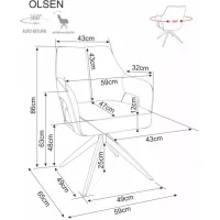Стул SIGNAL OLSEN Noelle 33 темно-бежевый/черный, поворотный