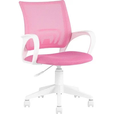 Кресло офисное TopChairs ST-BASIC-W розовый крестовина пластик белый