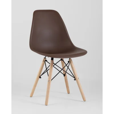 Стул Eames Style DSW коричневый x4 (разборный каркас) — фото 2