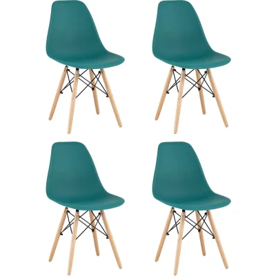 Стул Eames Style DSW темно-бирюзовый x4 (разборный каркас)
