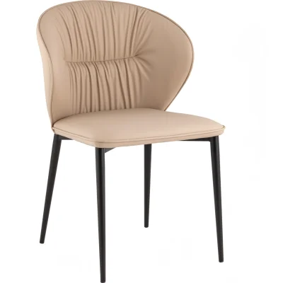 Стул обеденный Deia кремовая экокожа черные ножки
