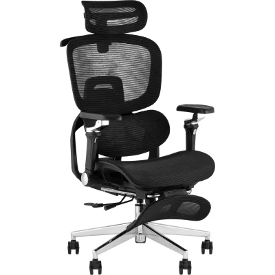 Кресло офисное TopChairs Prodigy с оттоманкой черный