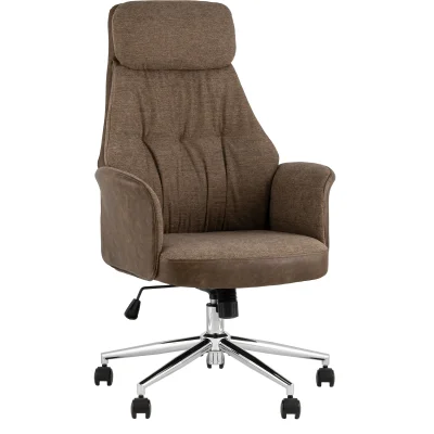 Кресло офисное TopChairs Neoma коричневый экокожа ткань