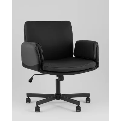 Кресло офисное TopChairs Foldo с откидными подлокотниками черное — фото 2
