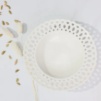 Тарелка глубока DELICATE, фарфор, белый, 20,3*3,8см