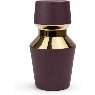 Ваза керамическая ASTOR, фиолетовый+золото, 11*20см
