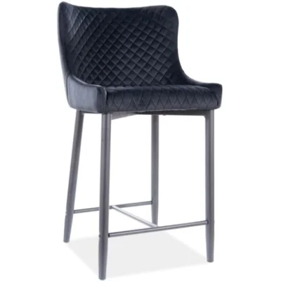Стул барный SIGNAL COLIN B H-2 Velvet Bluvel 19 черный/черный