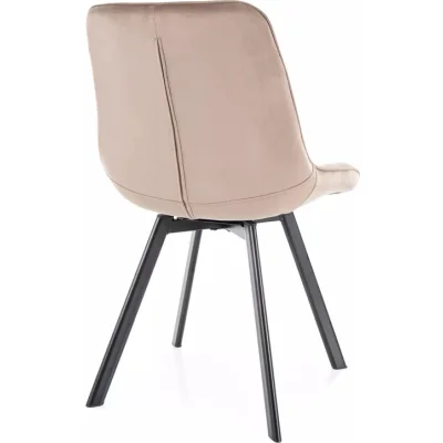 Стул SIGNAL MONTI Velvet Bluvel 40 темно-бежевый/черный, поворотный — фото 2