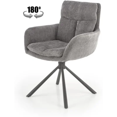 Стул HALMAR K495 серый/черный, поворотный