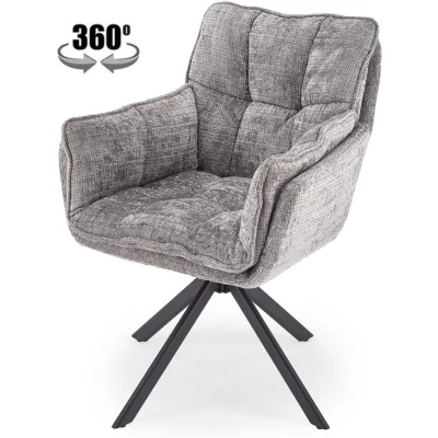 Стул HALMAR K597 серый/черный, поворотный