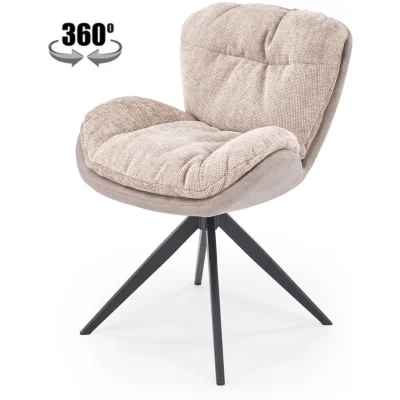 Стул HALMAR K599 бежевый/черный, поворотный