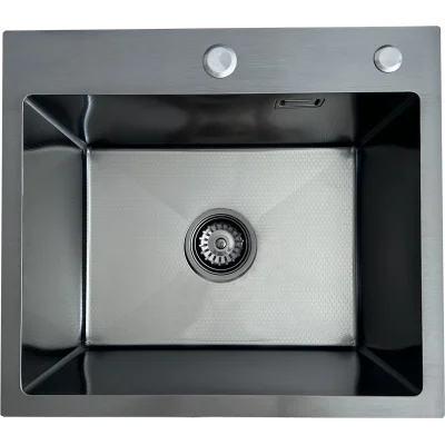 Кухонная мойка из нержавейки BLANTEK LS-5044HN Honeycomb Nano black