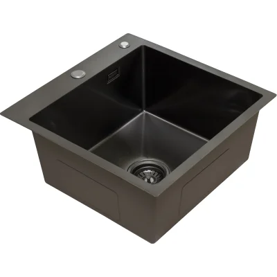 Кухонная мойка из нержавейки BLANTEK LS-5050B Nano black — фото 2