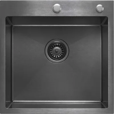 Кухонная мойка из нержавейки BLANTEK LS-5050HN Honeycomb Nano black