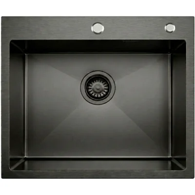 Кухонная мойка из нержавейки BLANTEK LS-5848B Nano black
