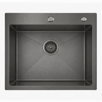 Кухонная мойка из нержавейки BLANTEK LS-5848STB Stone texture black