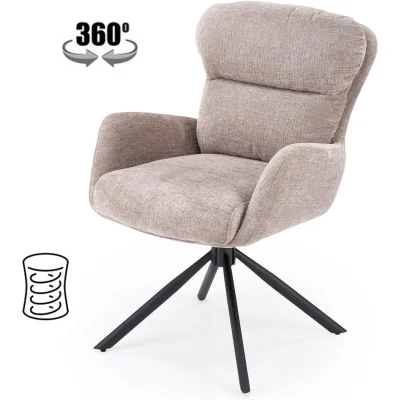Стул HALMAR K593 серый/черный, поворотный