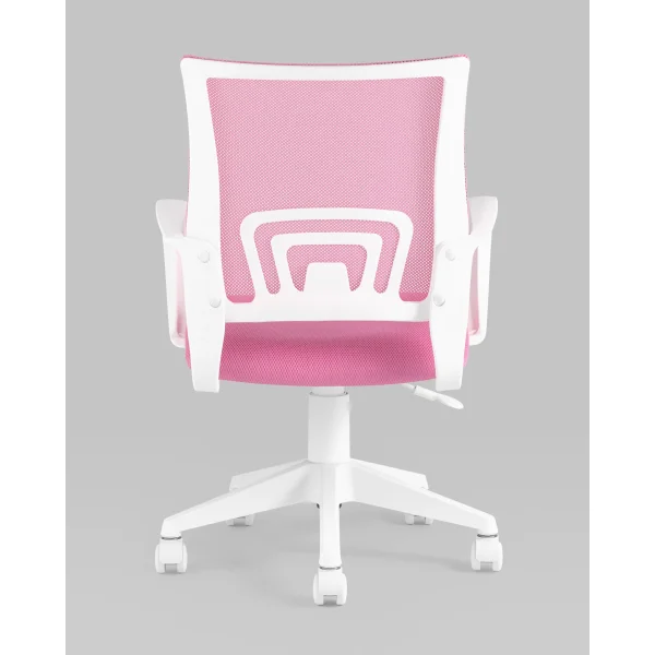 Кресло офисное TopChairs ST-BASIC-W розовый крестовина пластик белый