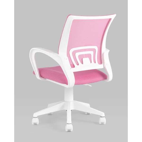 Кресло офисное TopChairs ST-BASIC-W розовый крестовина пластик белый