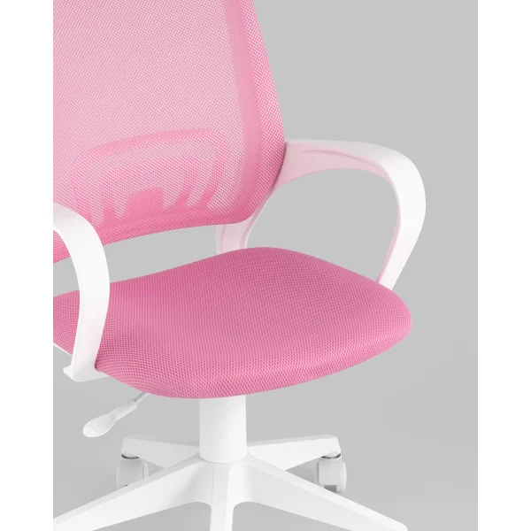 Кресло офисное TopChairs ST-BASIC-W розовый крестовина пластик белый