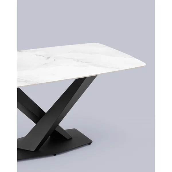 Стол обеденный Belle 160х90 белый мрамор