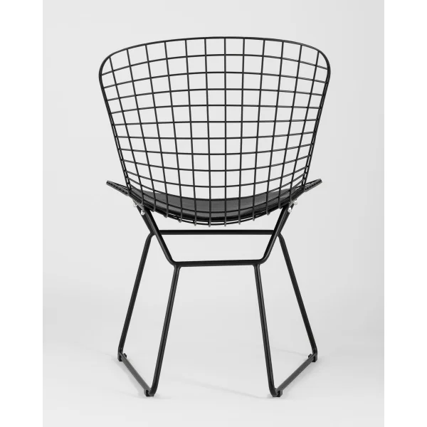 Стул обеденный Bertoia черный с черной подушкой 4 шт