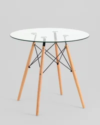 Стол Eames DSW NEW D80 стеклянный
