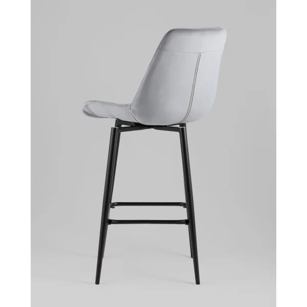 Стул барный Флекс с поворотным механизмом велюр велютто серый