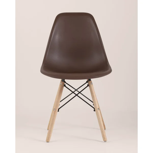 Стул Eames Style DSW коричневый x4 (разборный каркас)