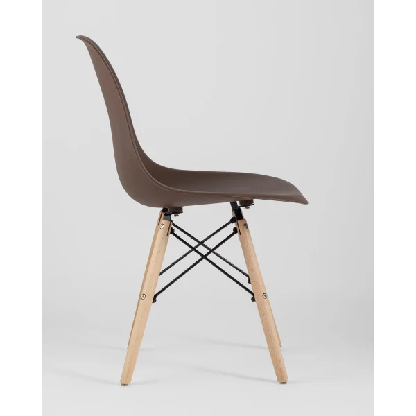 Стул Eames Style DSW коричневый x4 (разборный каркас)