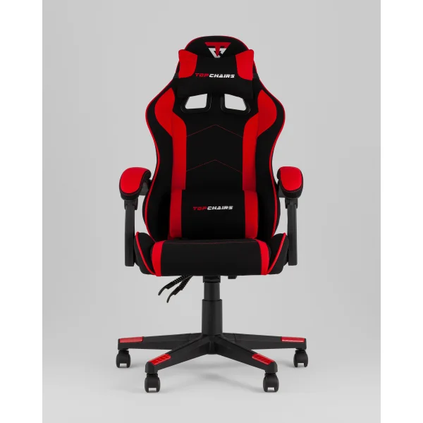 Кресло спортивное TopChairs Shadow ткань черно-красный