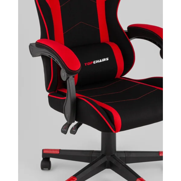 Кресло спортивное TopChairs Shadow ткань черно-красный