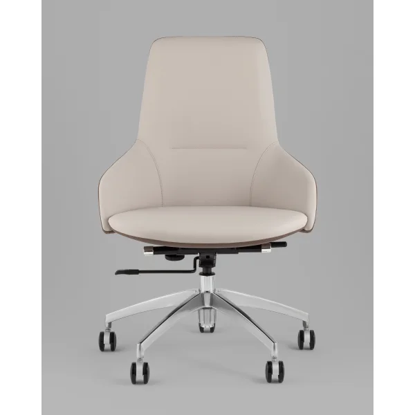 Кресло офисное TopChairs Soulo светло-серый, коричневый