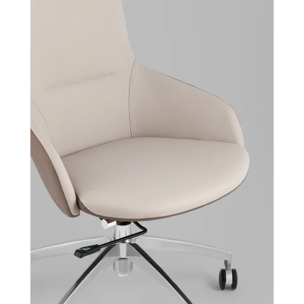 Кресло офисное TopChairs Soulo светло-серый, коричневый