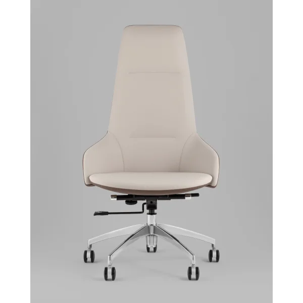 Кресло руководителя TopChairs Soulo светло-серый, коричневый