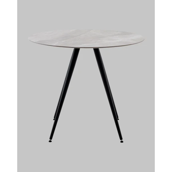 Стол Ники круглый столешница керамика Italian light grey 900