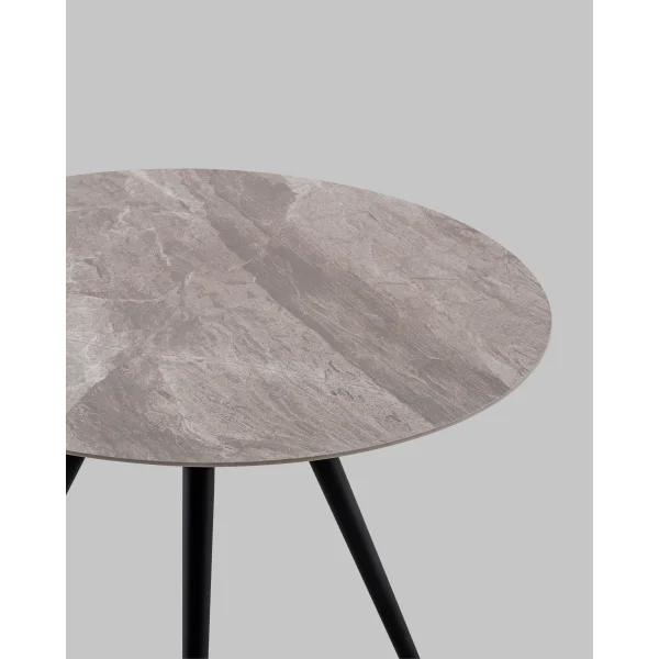 Стол Ники круглый столешница керамика Italian light grey 900