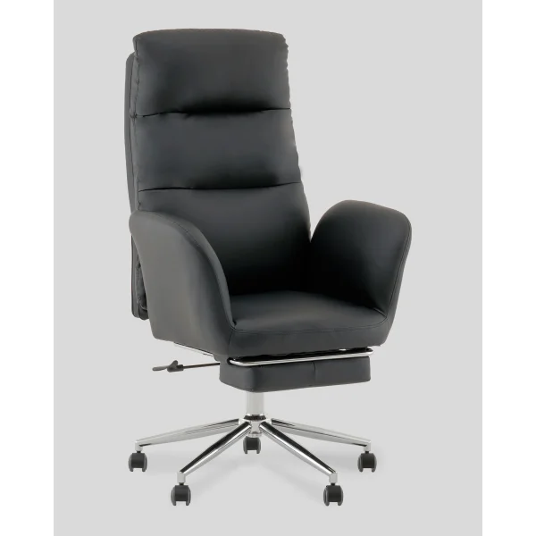 Кресло руководителя TopChairs Solid с оттоманкой черный