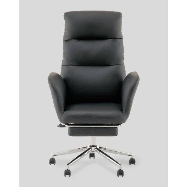 Кресло руководителя TopChairs Solid с оттоманкой черный