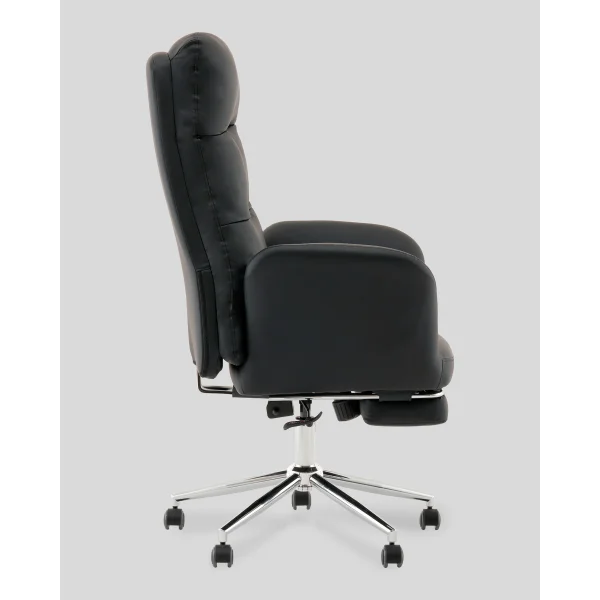 Кресло руководителя TopChairs Solid с оттоманкой черный