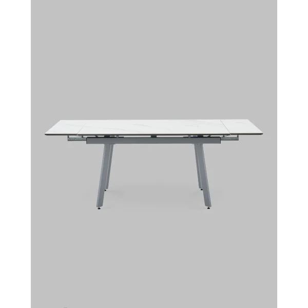 Стол Тайл 140-200/85/75 столешница Snow white подстолье металл серый