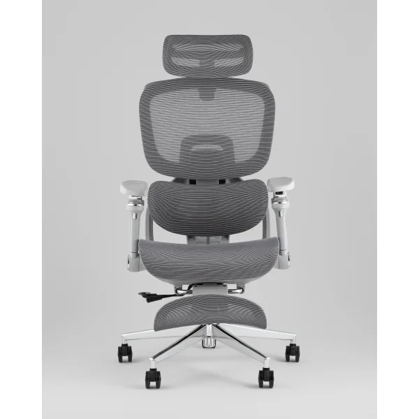 Кресло офисное TopChairs Prodigy с оттоманкой серый