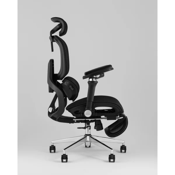 Кресло офисное TopChairs Prodigy с оттоманкой черный