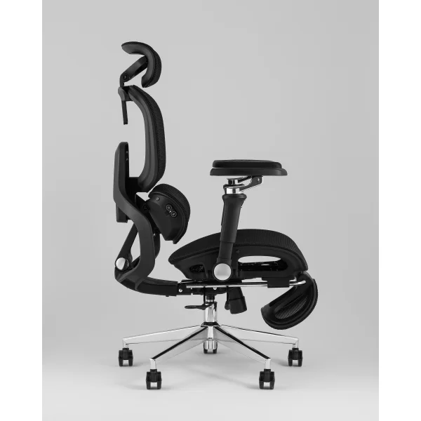 Кресло офисное TopChairs Prodigy с оттоманкой черный