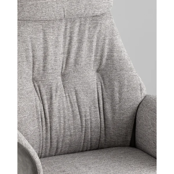 Кресло офисное TopChairs Neoma светло-серый экокожа ткань
