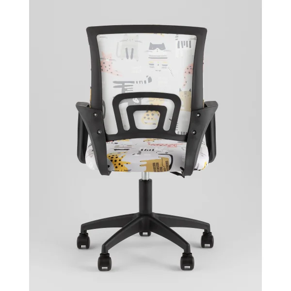 Кресло офисное TopChairs Simple SN Junior принт Blue Cats пластик черный