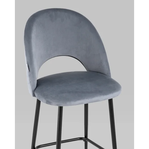 Стул полубарный Меган SN велюр серый