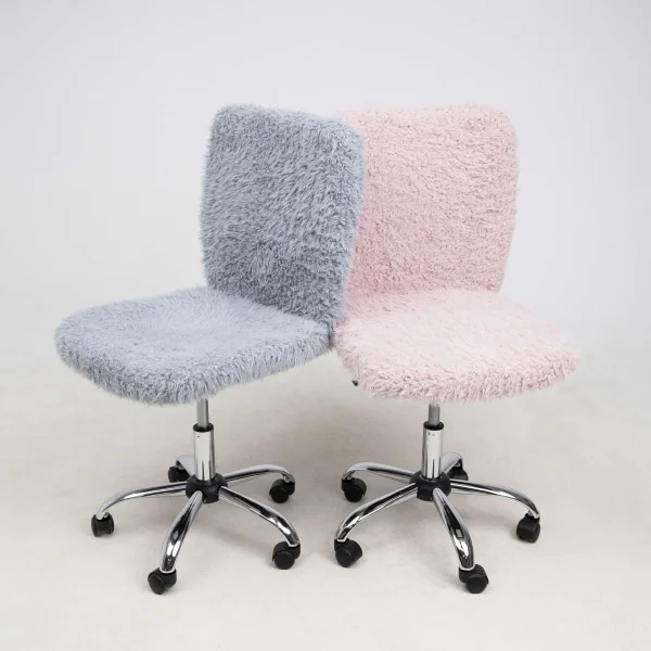 Кресло поворотное Fluffy, серый, искусственный мех